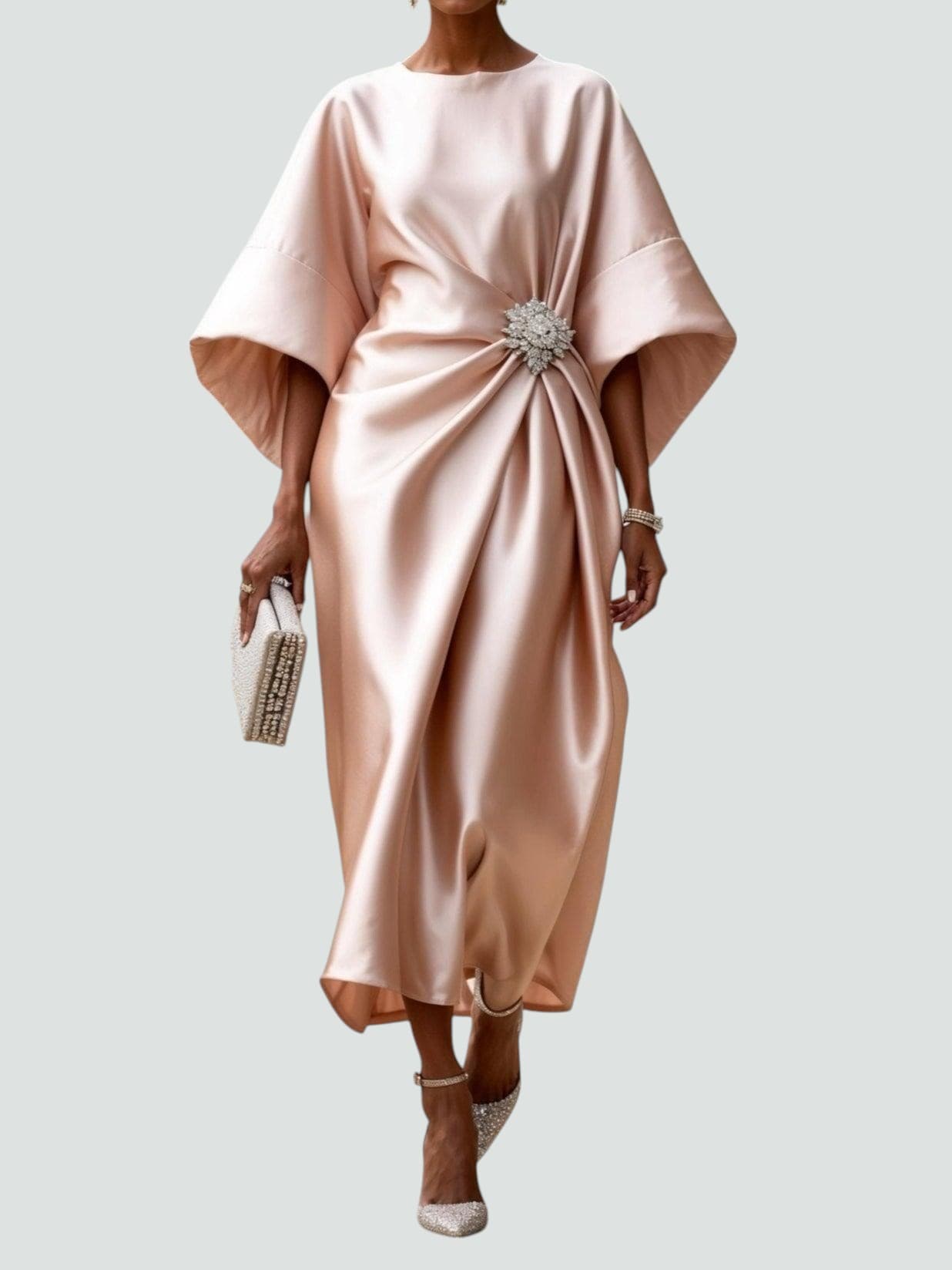 Maria – Rochie lungă elegantă din satin