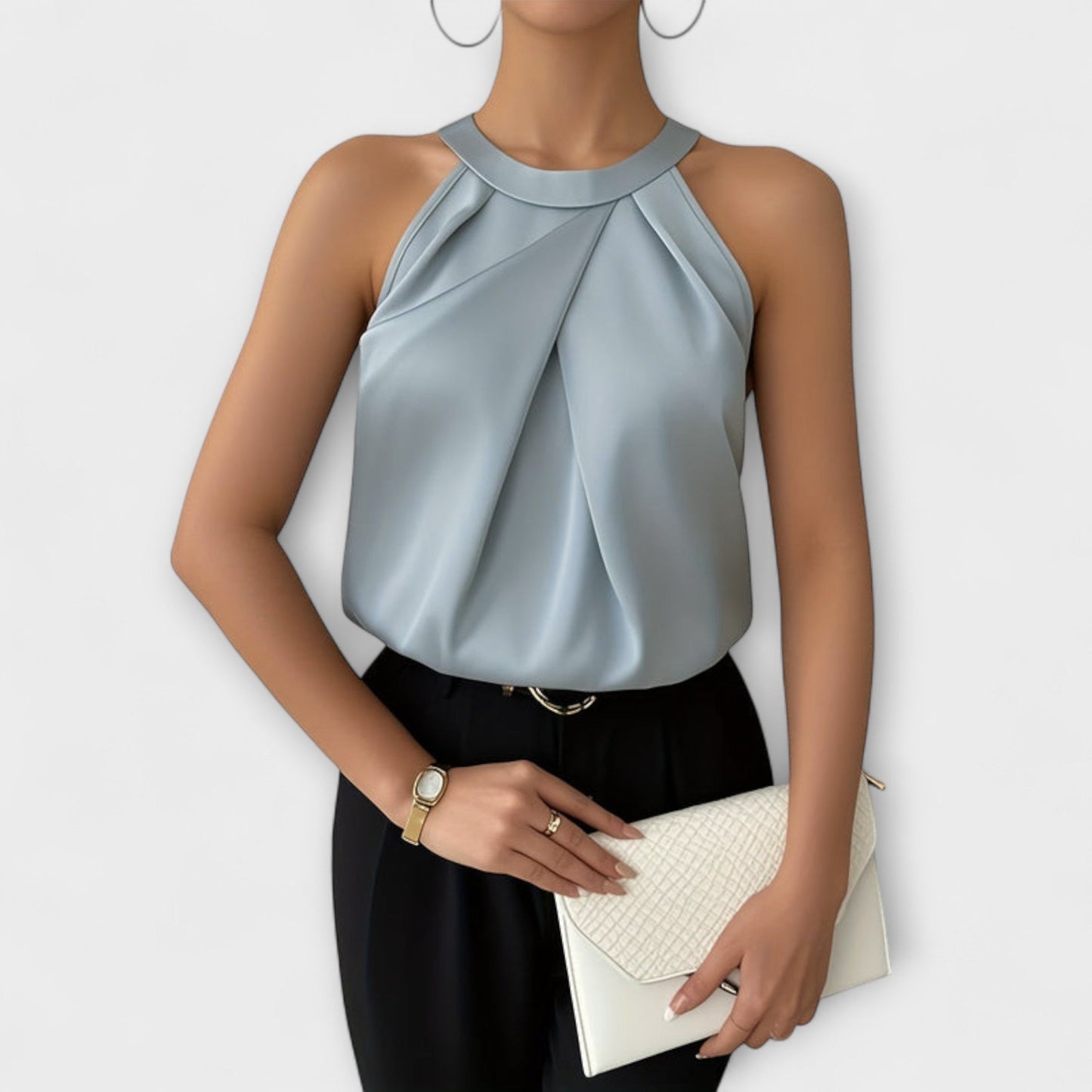 Skye - Satinbluse mit Off-Shoulder-Design