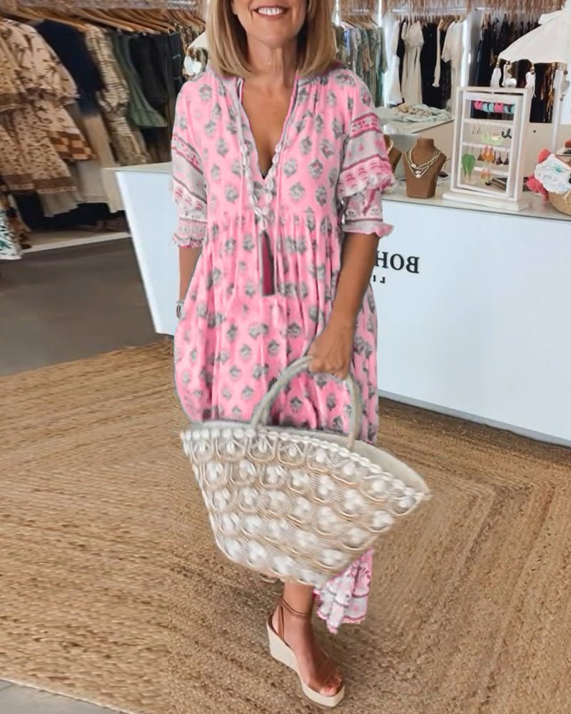 Aurora - Rochie boemă cu efect de ascundere a abdomenului