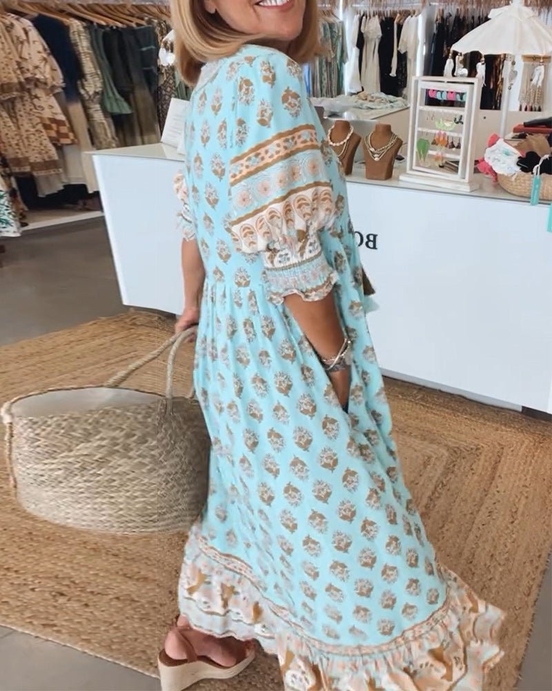 Aurora - Rochie boemă cu efect de ascundere a abdomenului