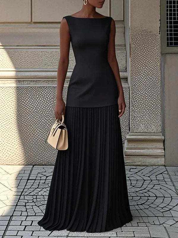Daria – Rochie Midi Plisată Cu Corset Elegant