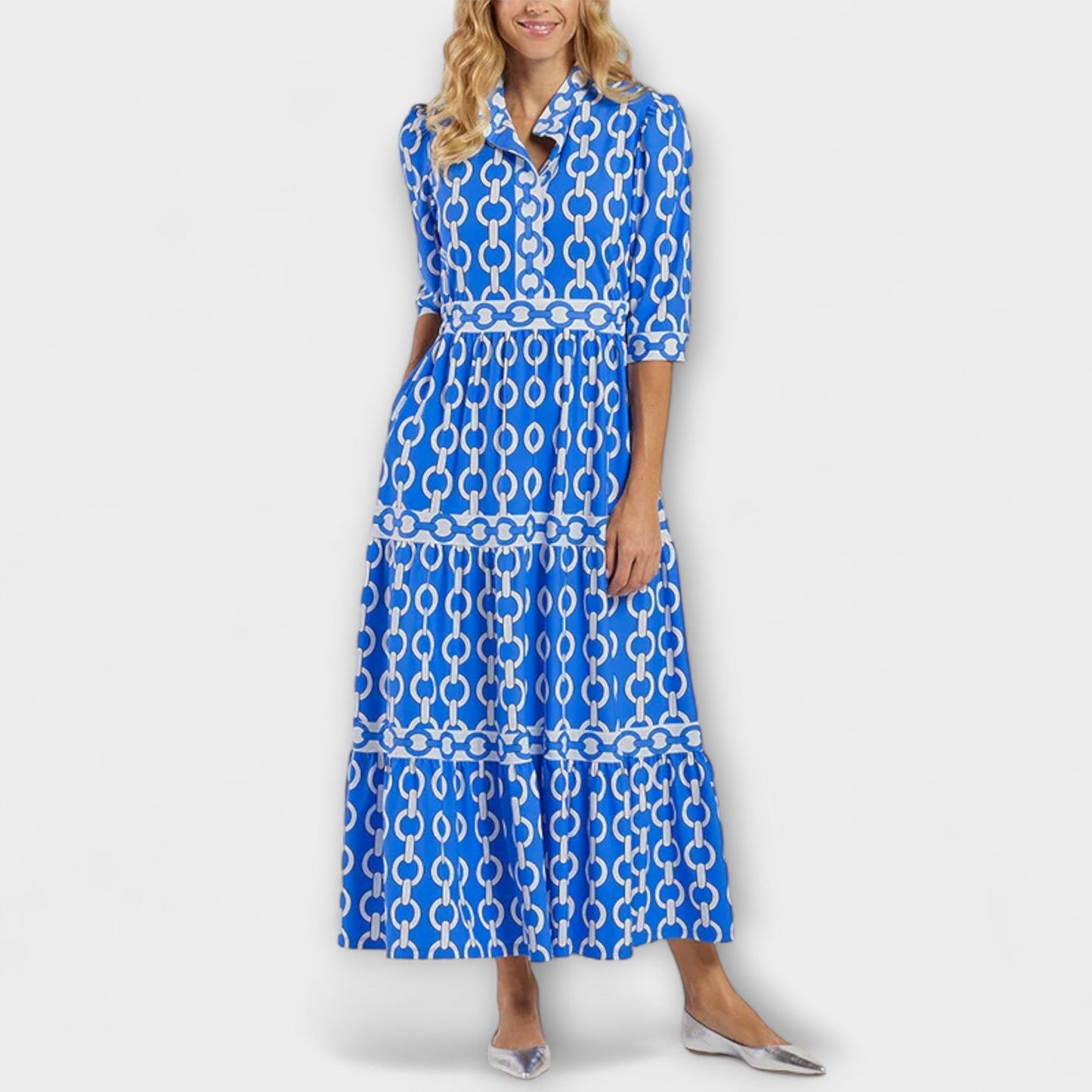 Sophia - Rochie midi cu model lanț