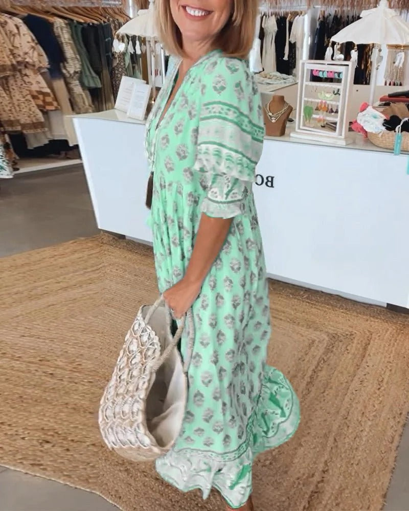Aurora - Rochie boemă cu efect de ascundere a abdomenului