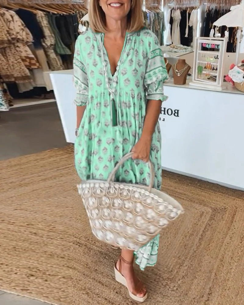 Aurora - Rochie boemă cu efect de ascundere a abdomenului