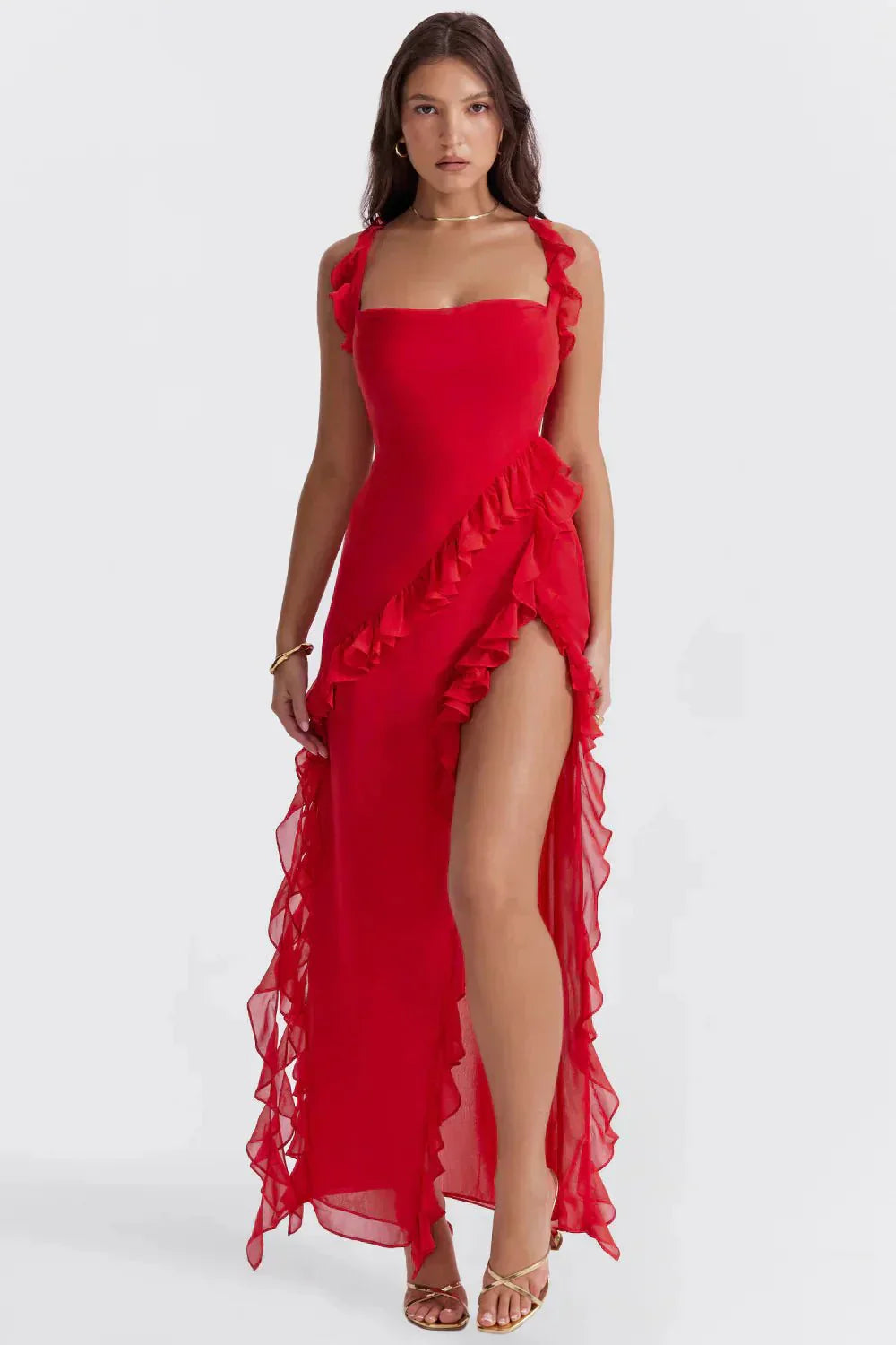 Loana - Rochie Maxi Stilată cu Fendă
