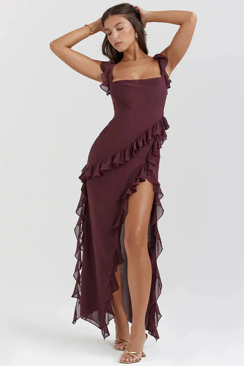 Loana - Rochie Maxi Stilată cu Fendă