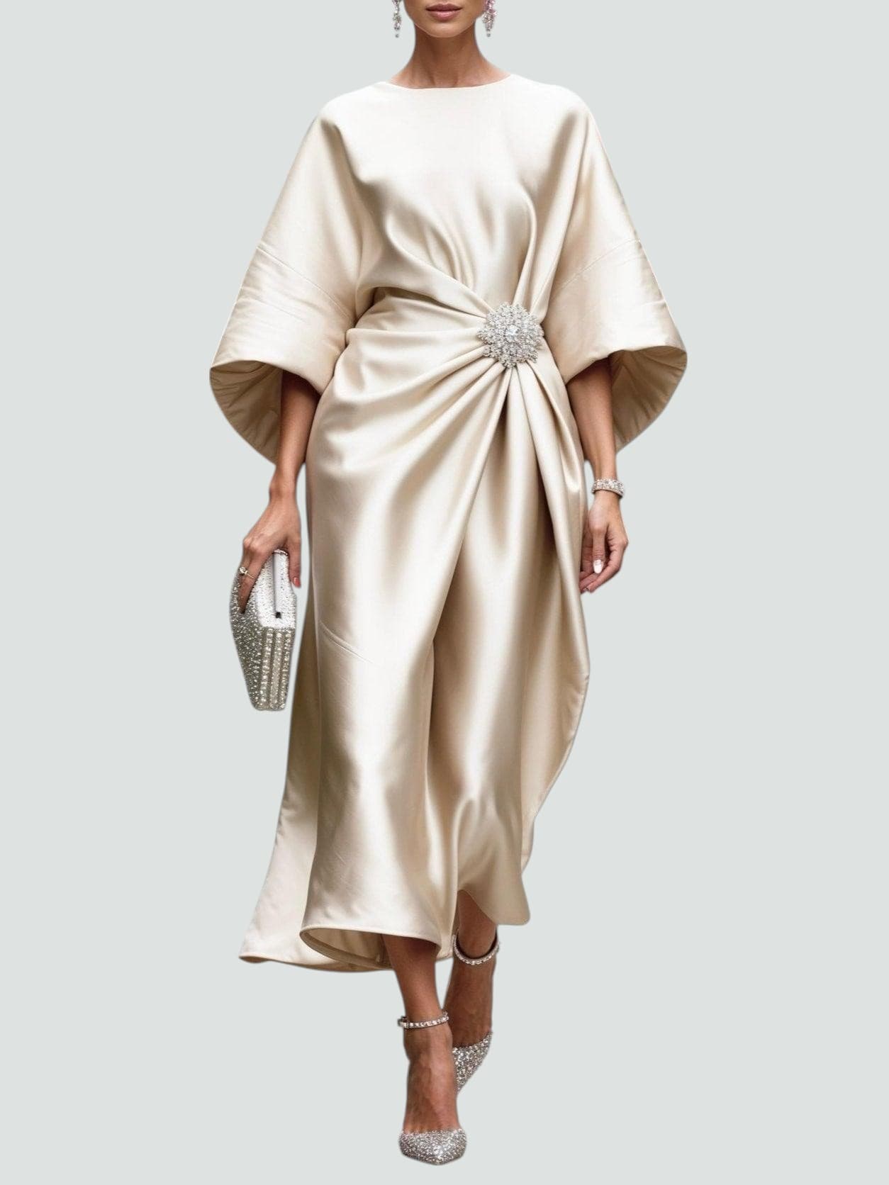 Maria – Rochie lungă elegantă din satin