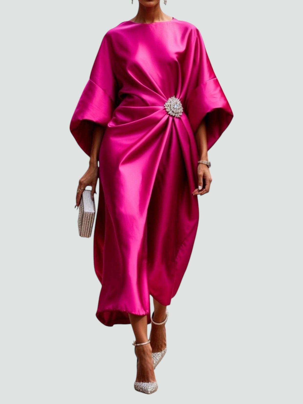 Maria – Rochie lungă elegantă din satin