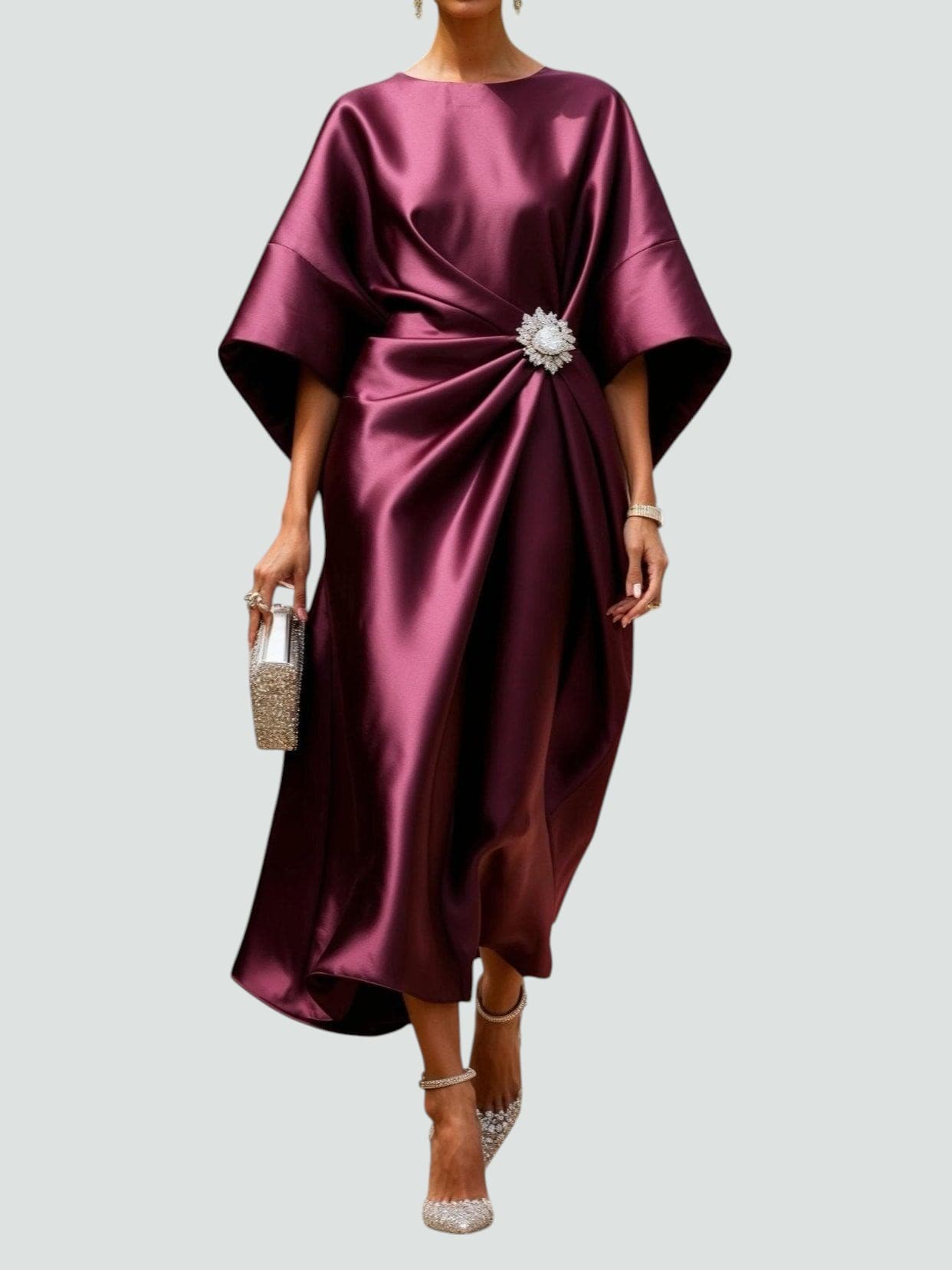Maria – Rochie lungă elegantă din satin