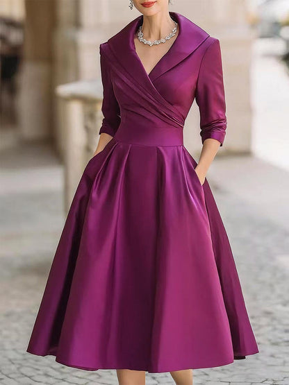 Ariella - Rochie Midi Din Satin