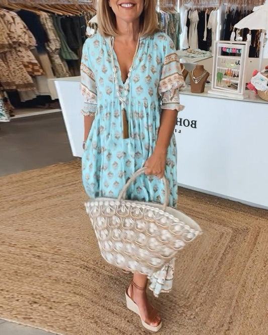 Aurora - Rochie boemă cu efect de ascundere a abdomenului