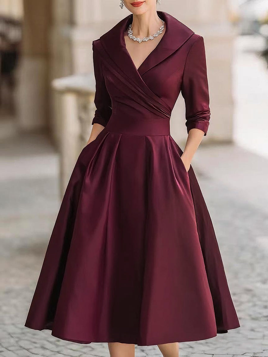 Ariella - Rochie Midi Din Satin