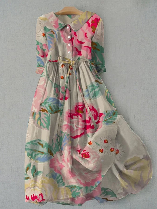 Lina - Bluză elegantă cu mânecă scurtă, cu imprimeu floral