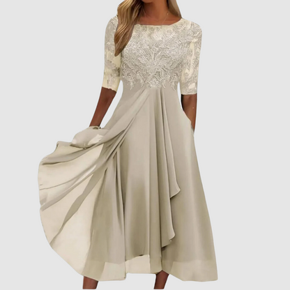 Veronica – Rochie elegantă din dantelă cu fustă fluidă