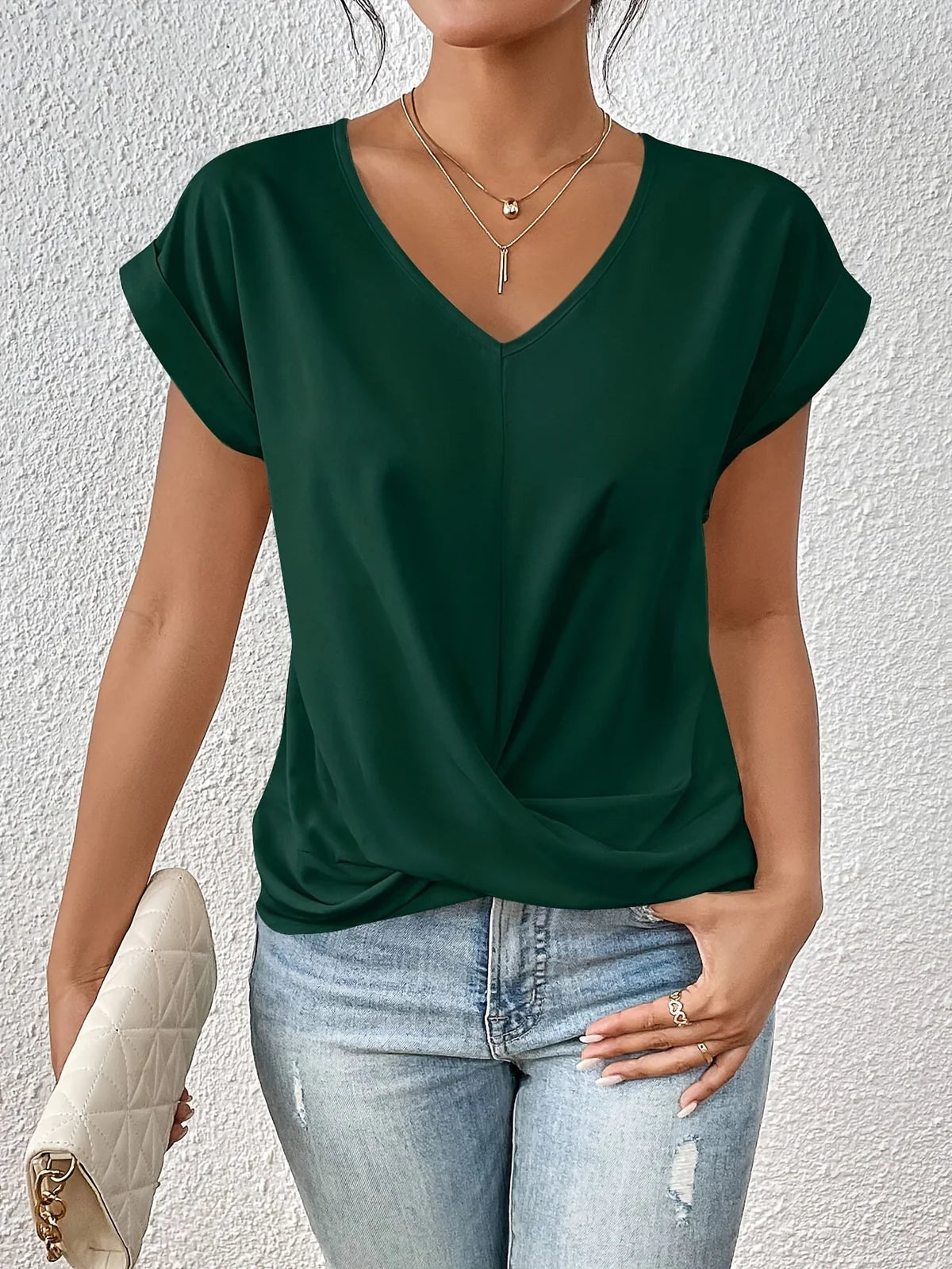 Elena – Tricou casual cu decolteu în V