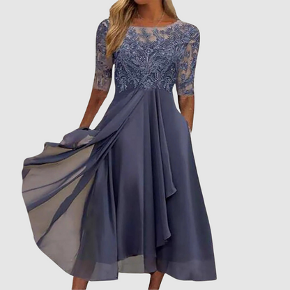 Veronica – Rochie elegantă din dantelă cu fustă fluidă