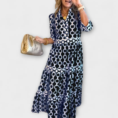 Sophia - Rochie midi cu model lanț