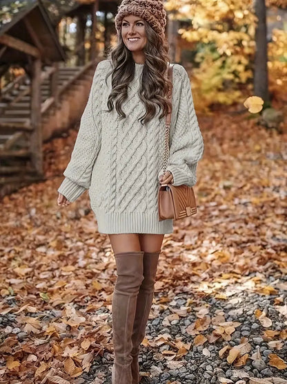 Mirela – Pulover tricotat oversized cu mâneci lungi