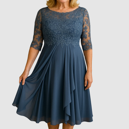 Veronica – Rochie elegantă din dantelă cu fustă fluidă