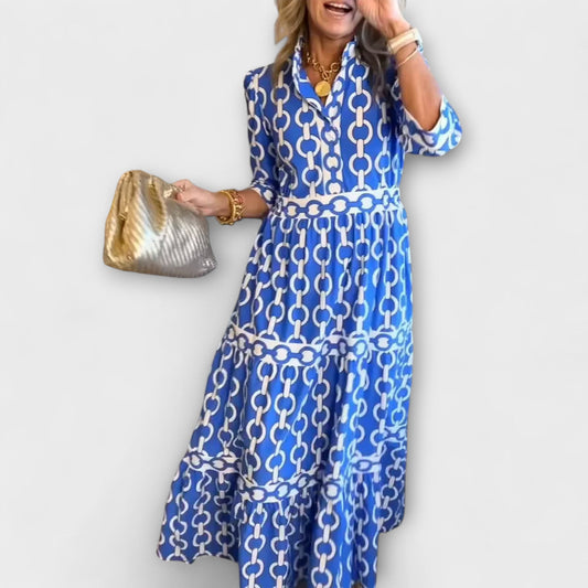 Sophia - Rochie midi cu model lanț