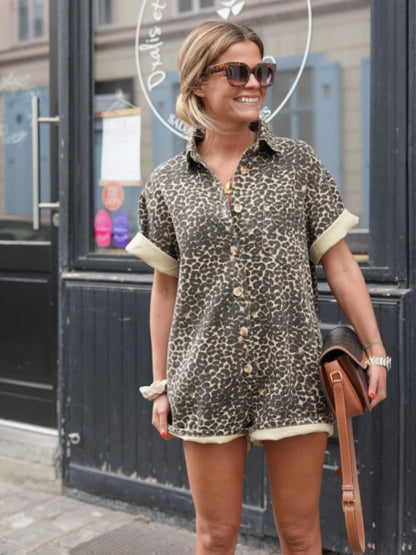 Claudia – Salopetă cu imprimeu leopard