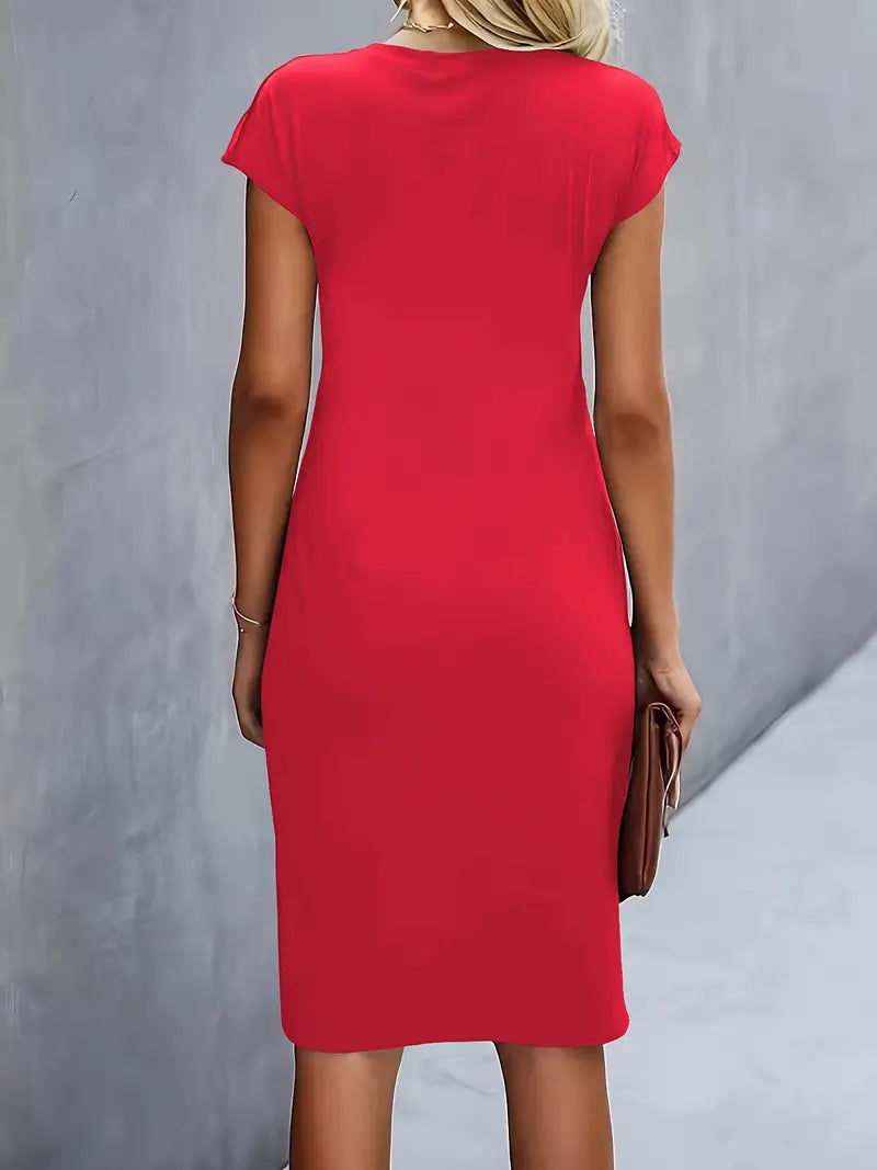 Amara – Rochie Elegantă Cu Drapaj Lateral
