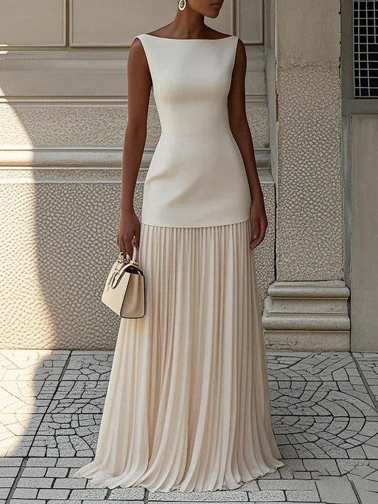 Daria – Rochie Midi Plisată Cu Corset Elegant