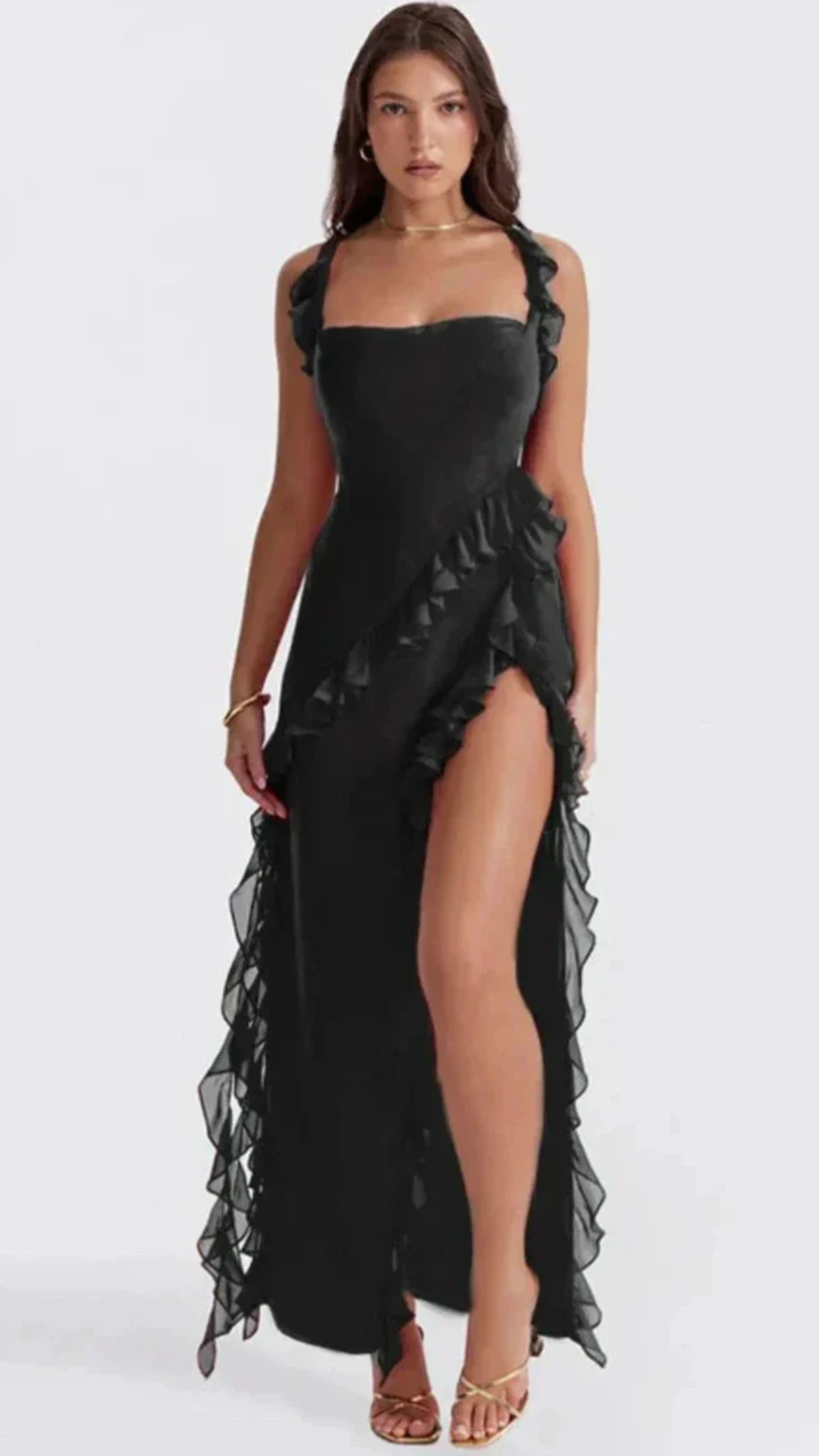 Loana - Rochie Maxi Stilată cu Fendă