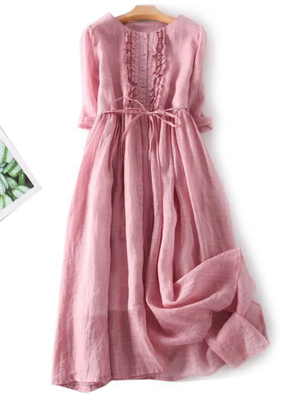 Marisse - Rochie retro pentru femei cu decolteu rotund și talie legată