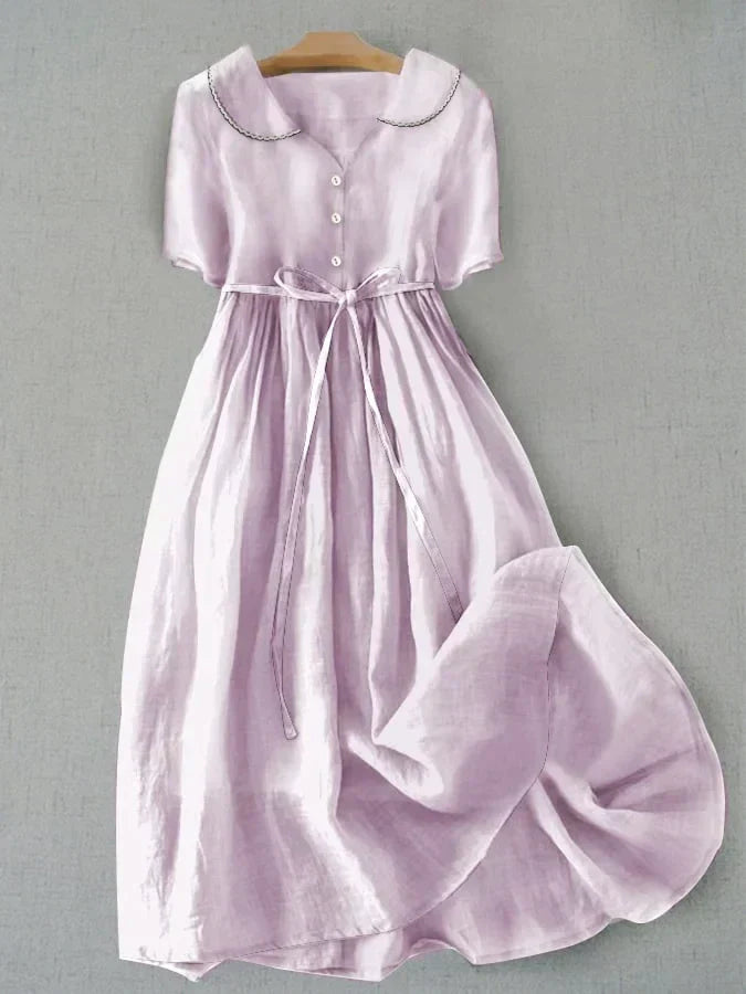 Lureta - Rochie elegantă din bumbac și in