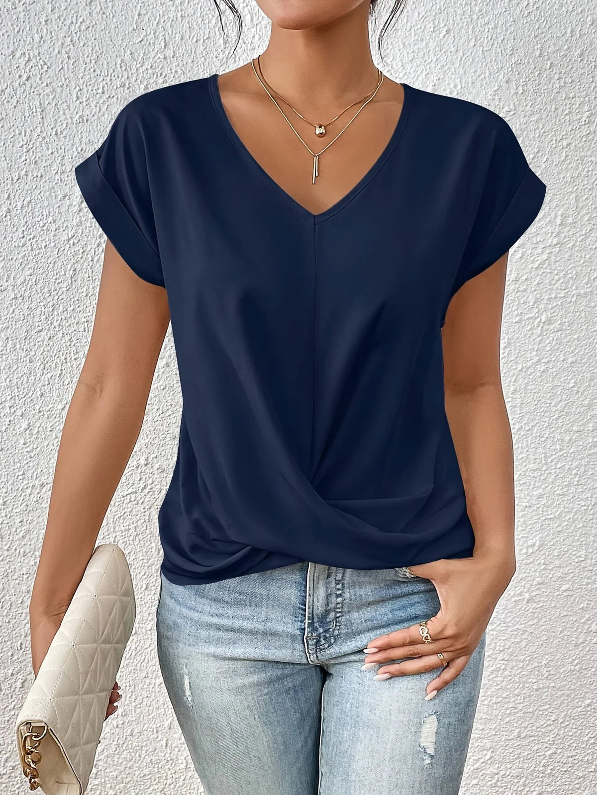 Elena – Tricou casual cu decolteu în V