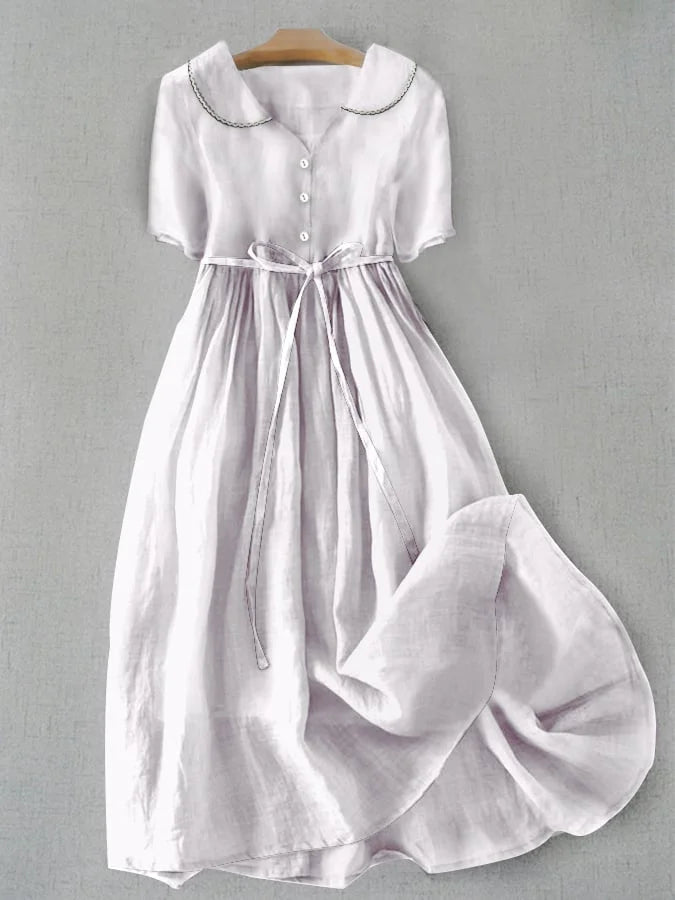 Lureta - Rochie elegantă din bumbac și in