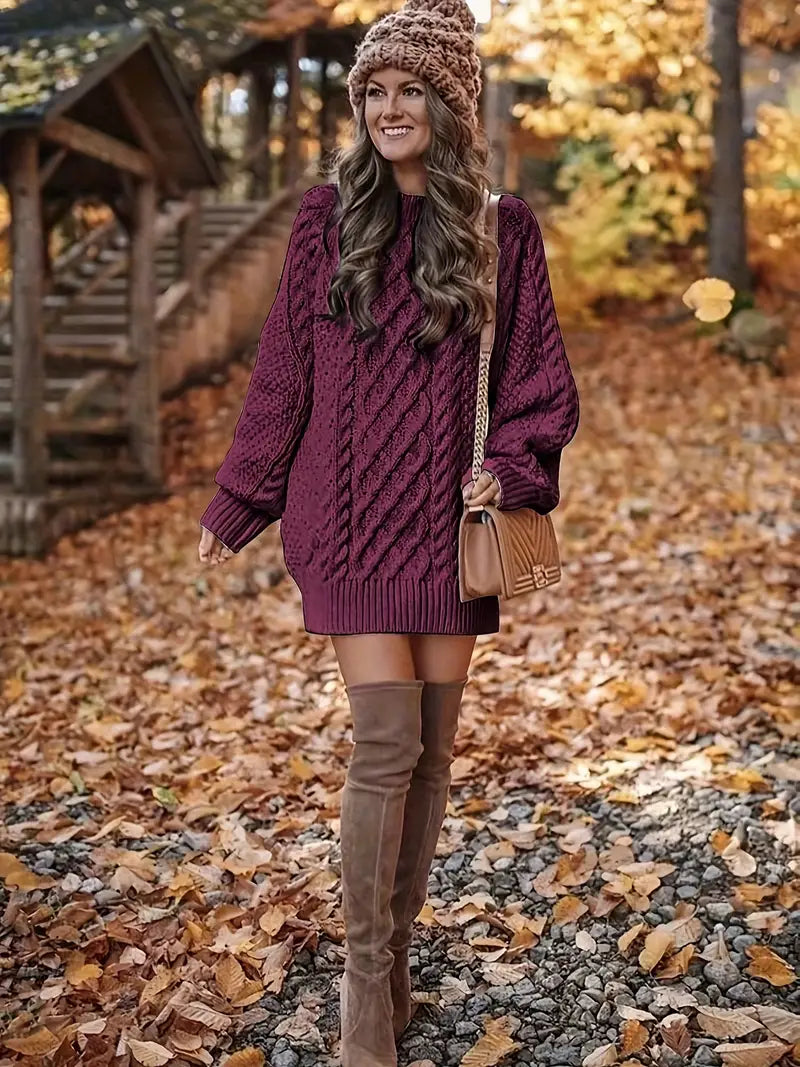 Mirela – Pulover tricotat oversized cu mâneci lungi