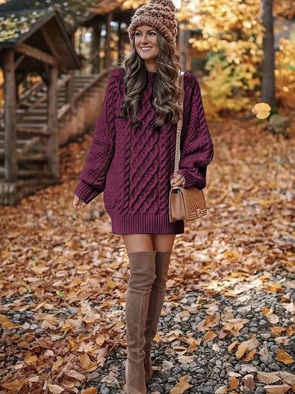Mirela – Pulover tricotat oversized cu mâneci lungi