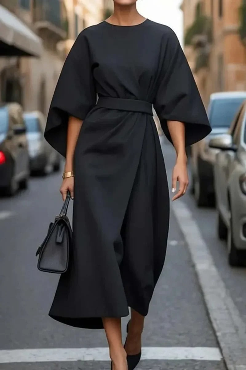 Ardela – Rochia cu mâneci lanternă și centură elegantă