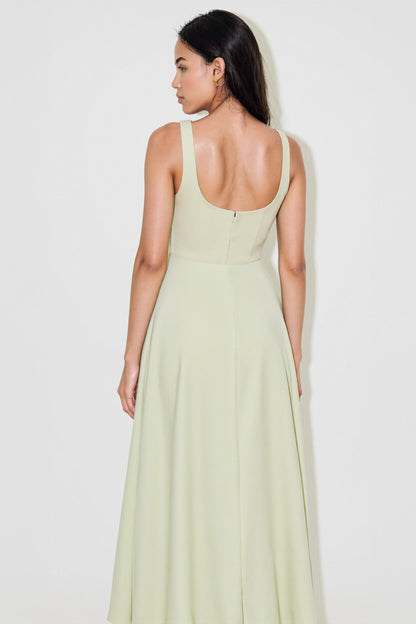Nomi - Rochie midi cu decolteu pătrat