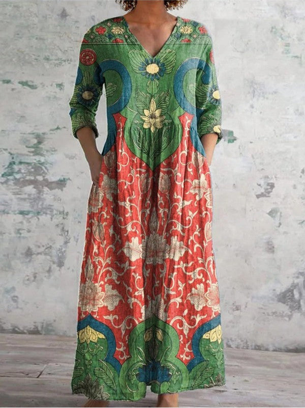 Judith - Rochie maxi elegantă cu imprimeu floral