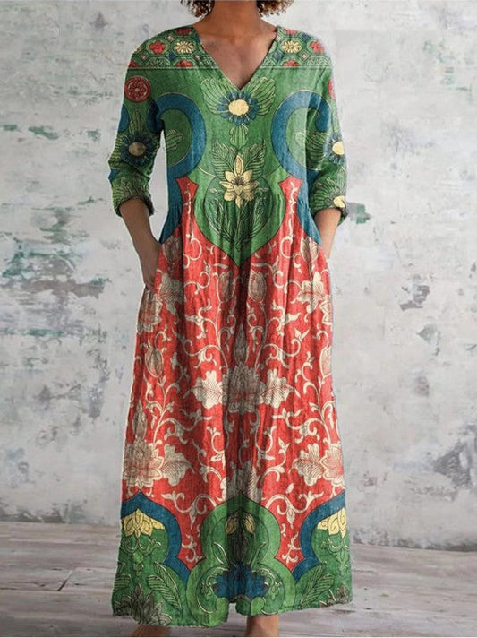 Judith - Rochie maxi elegantă cu imprimeu floral