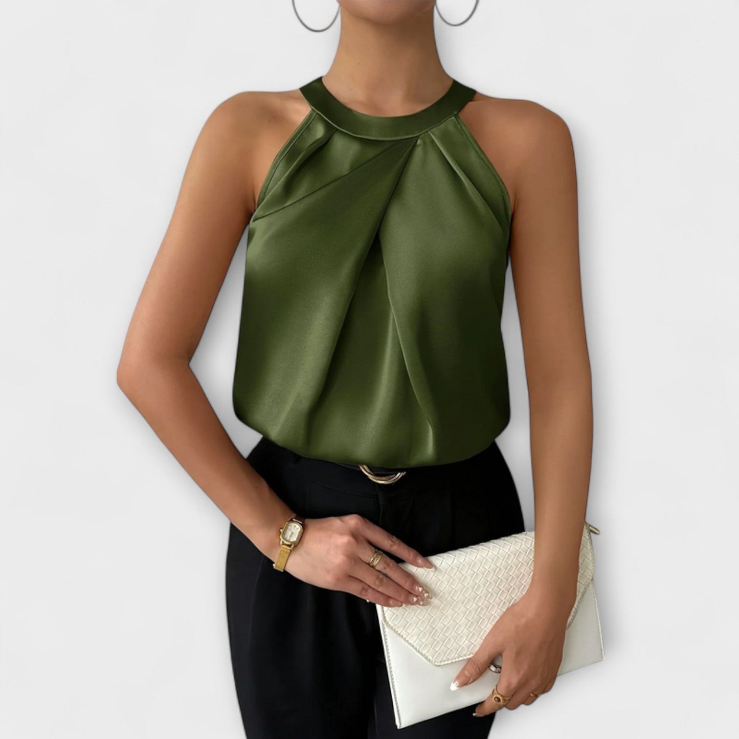 Skye - Satinbluse mit Off-Shoulder-Design