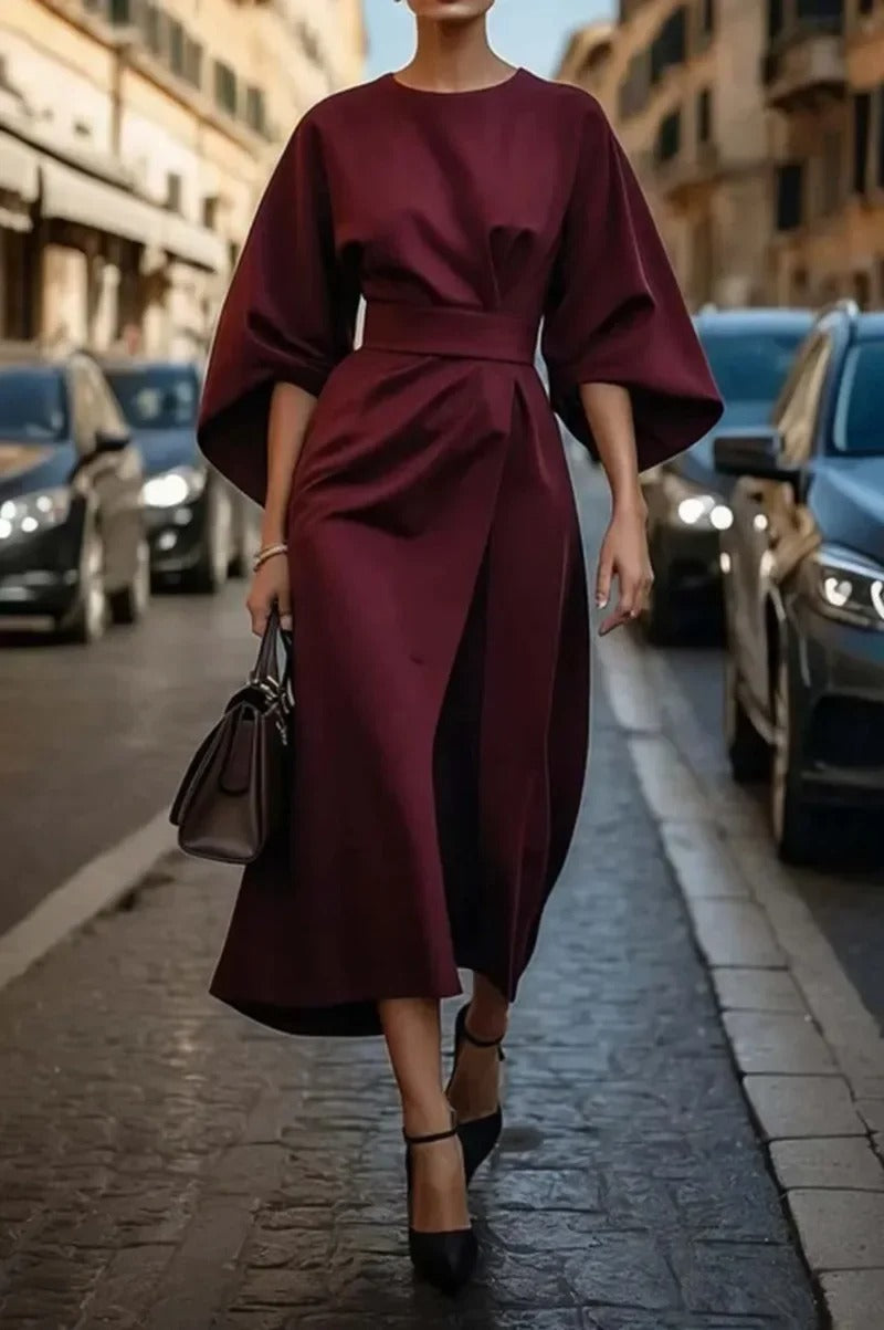 Ardela – Rochia cu mâneci lanternă și centură elegantă