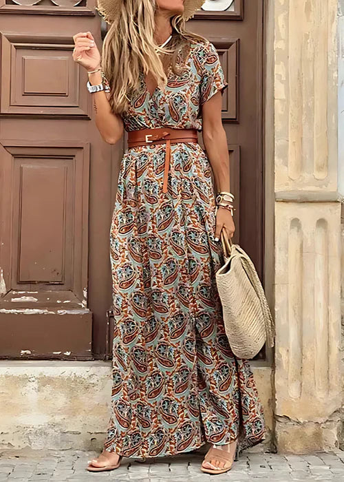 Juliette – Rochie lungă boemă cu talie strânsă