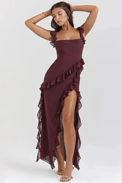 Loana - Rochie Maxi Stilată cu Fendă