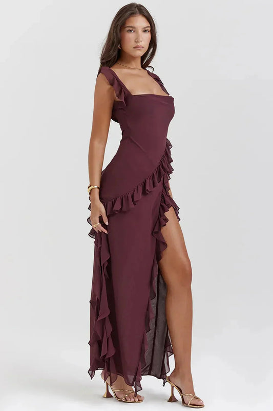 Loana - Rochie Maxi Stilată cu Fendă