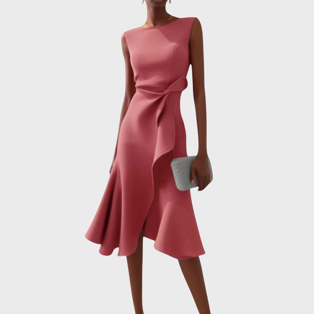 Milica - Rochie midi asimetrică plisată