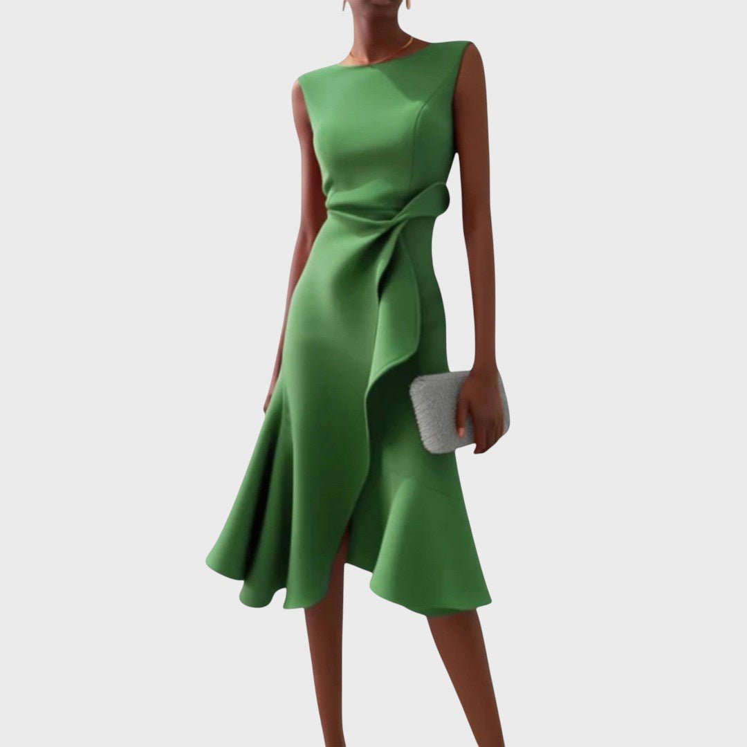 Milica - Rochie midi asimetrică plisată