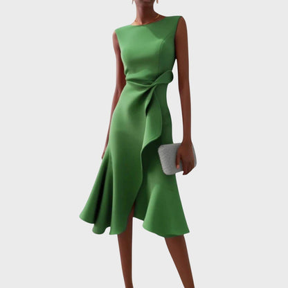 Milica - Rochie midi asimetrică plisată