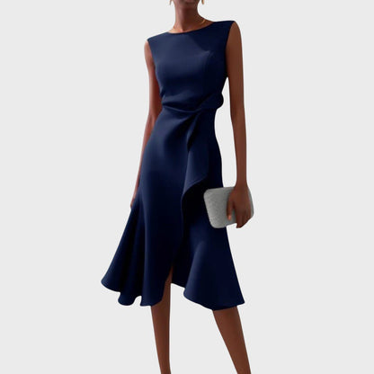 Milica - Rochie midi asimetrică plisată